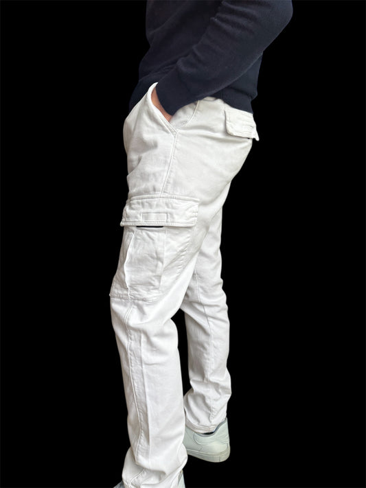 Pantalon Cargo – Blanc