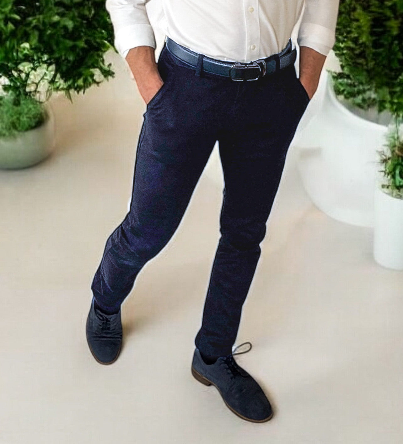 Pantalon Chino Slim – Bleu Marine