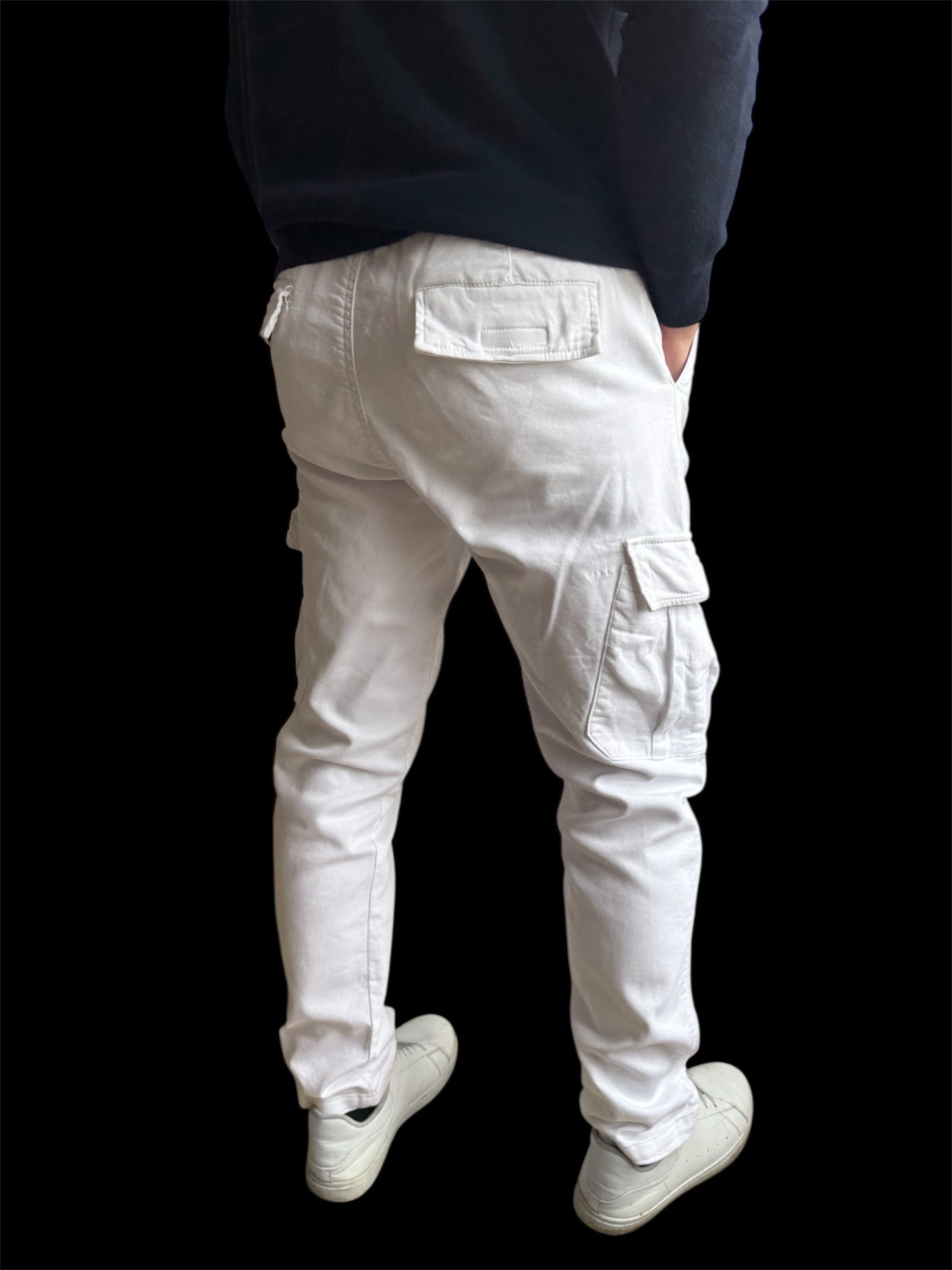 Pantalon Cargo – Blanc