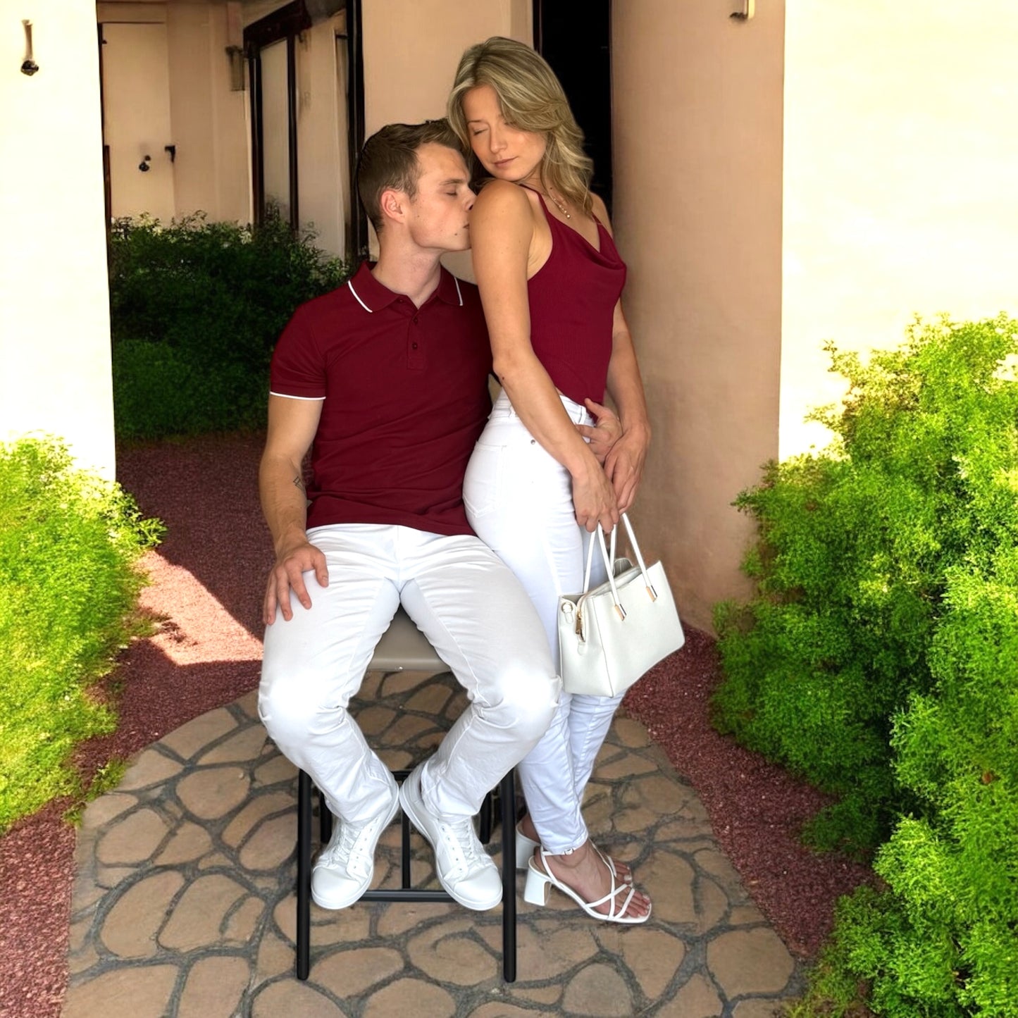 Le Couple Blanc & Bordeaux / noir