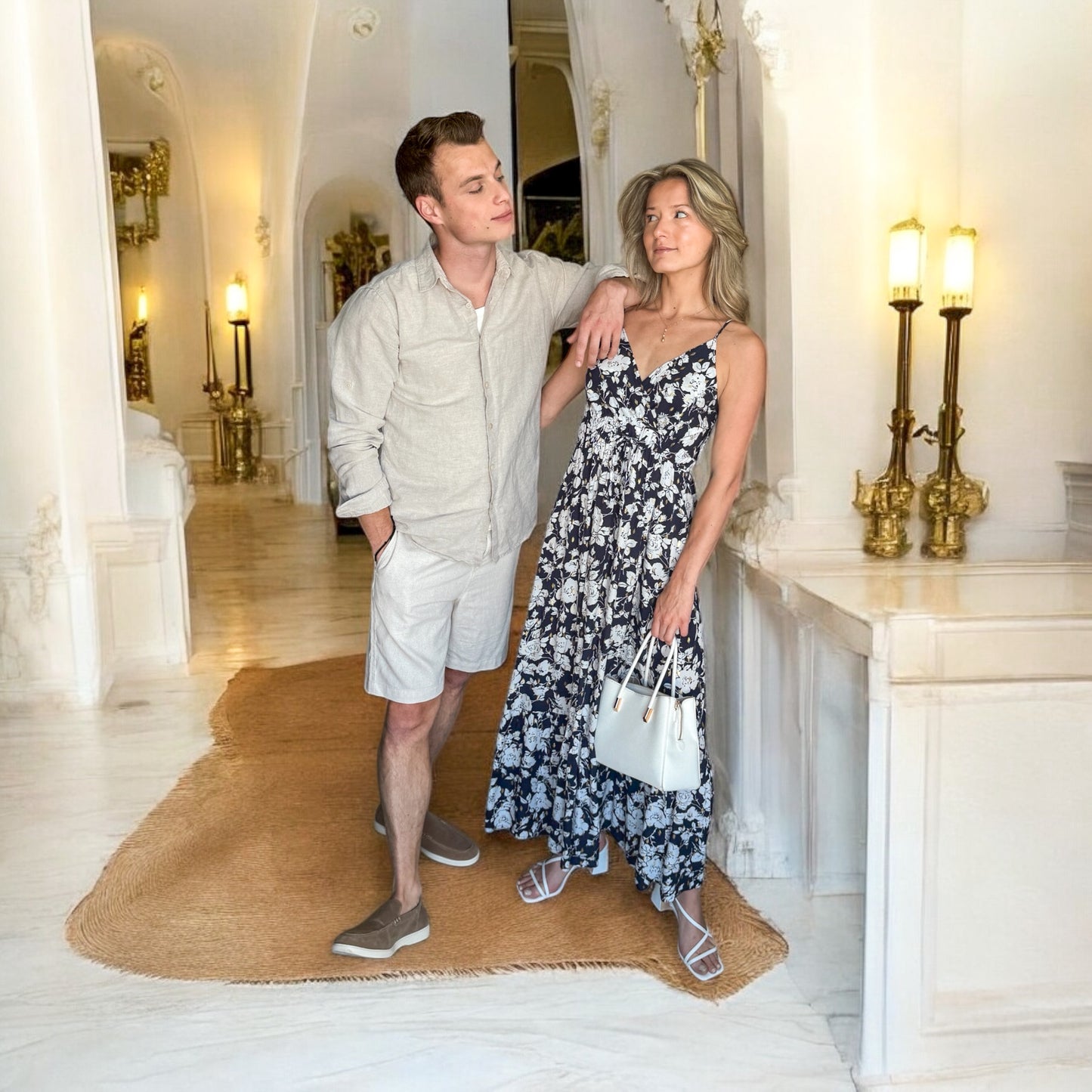 Le Couple Fleuri Bleu