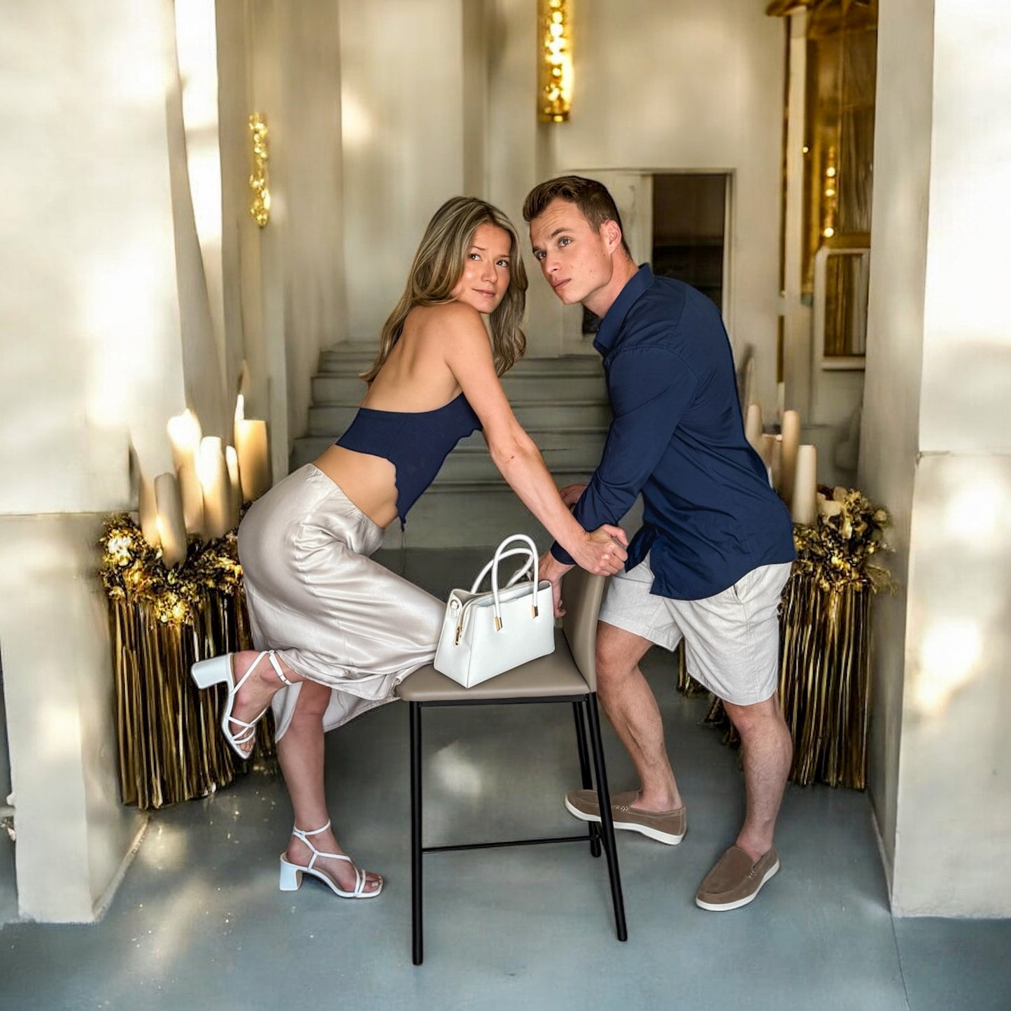 Le Couple Beige & Marine Short