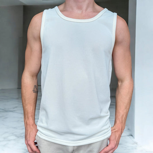 Débardeur Côtelé – Blanc Cassé