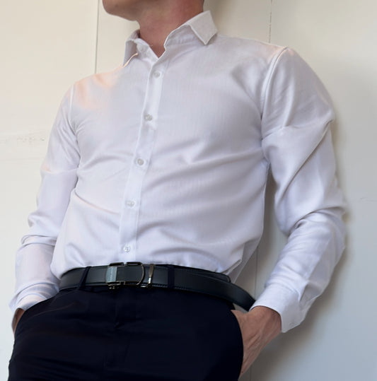 Chemise Slim Fit en Popeline – Blanc