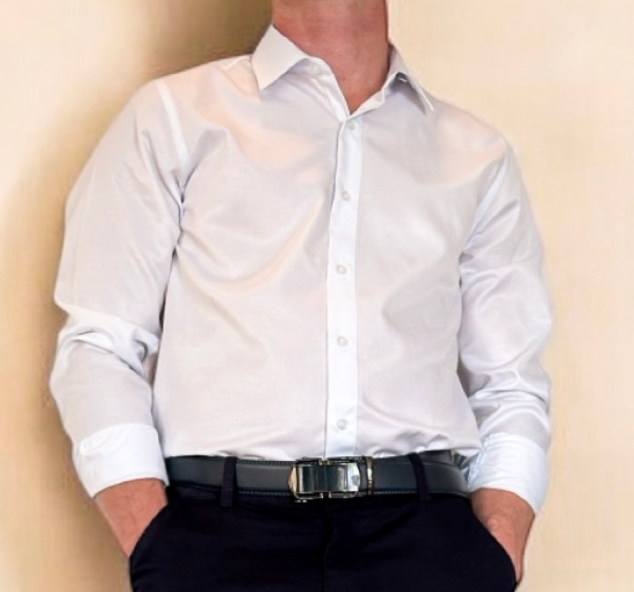 Chemise Slim Fit en Popeline – Blanc