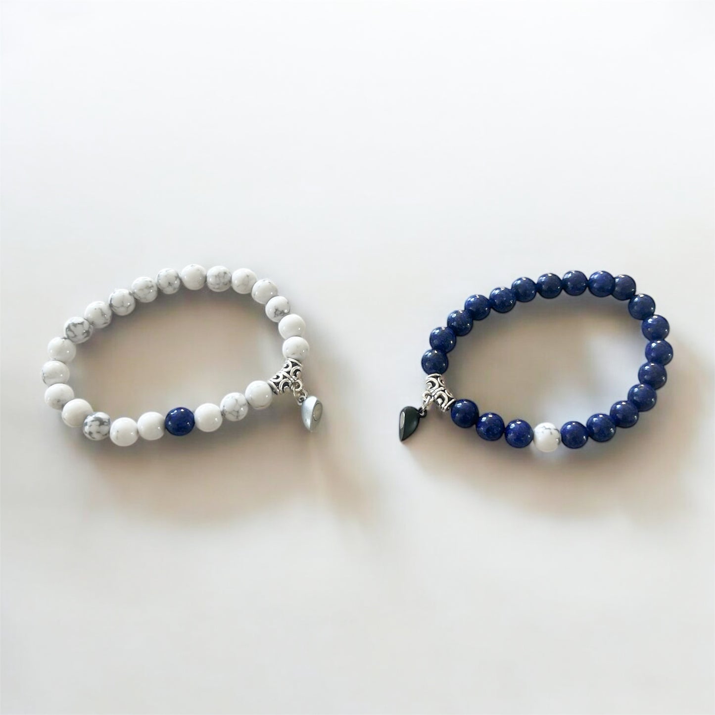 Bracelet de Couple avec Coeur Aimanté