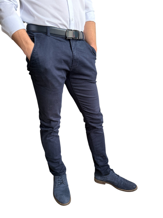 Pantalon Chino Slim – Bleu Marine