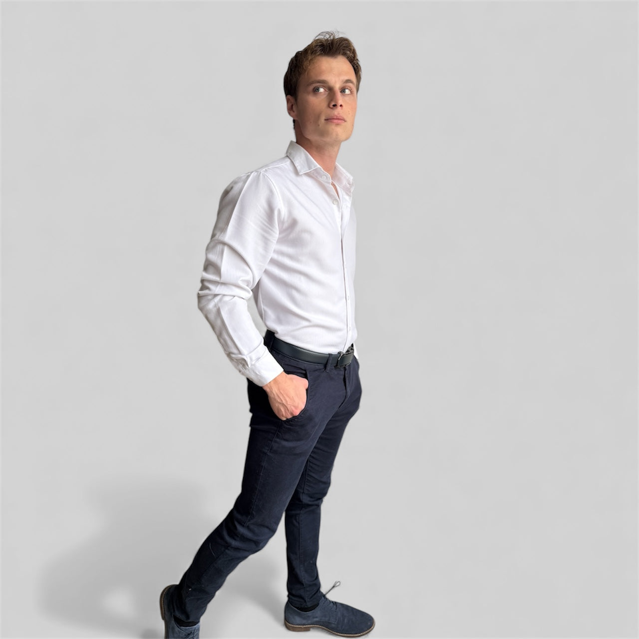 Chemise Chevron Bambou Blanche