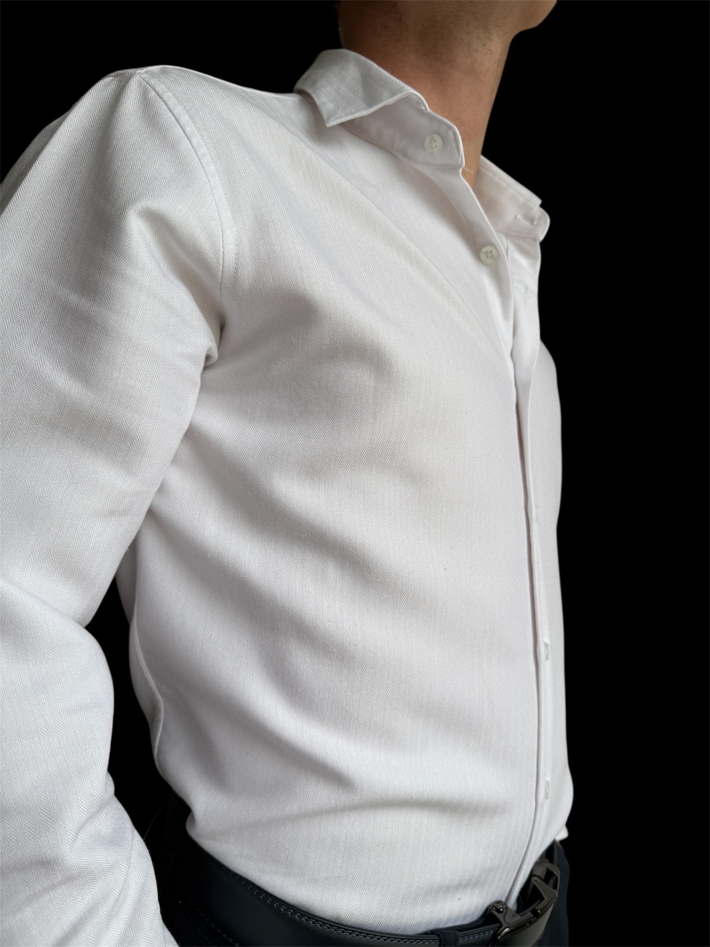 Chemise Chevron Bambou Blanche