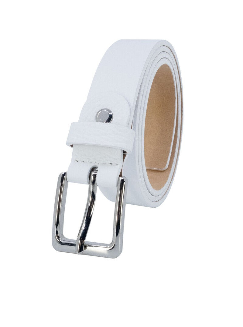 Ceinture en Cuir de Vachette – Blanc