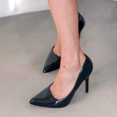 Escarpins Vernis à Talons – Bleu Marine