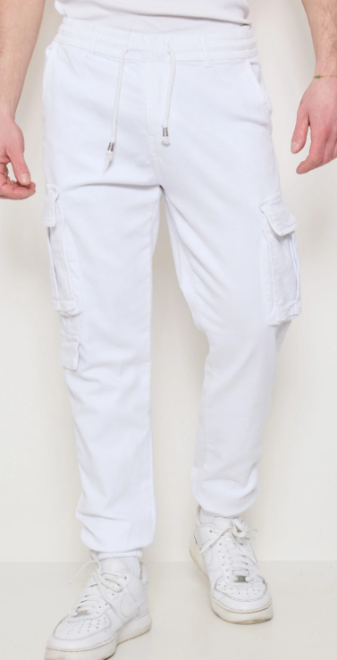 Pantalon Cargo – Blanc