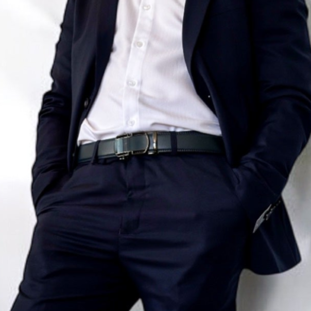 Ceinture Bleu croûte de cuir