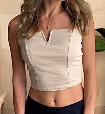 Top à bretelles avec col en V