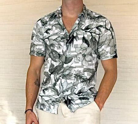 Chemise manche courte imprimée verte - miniature 2