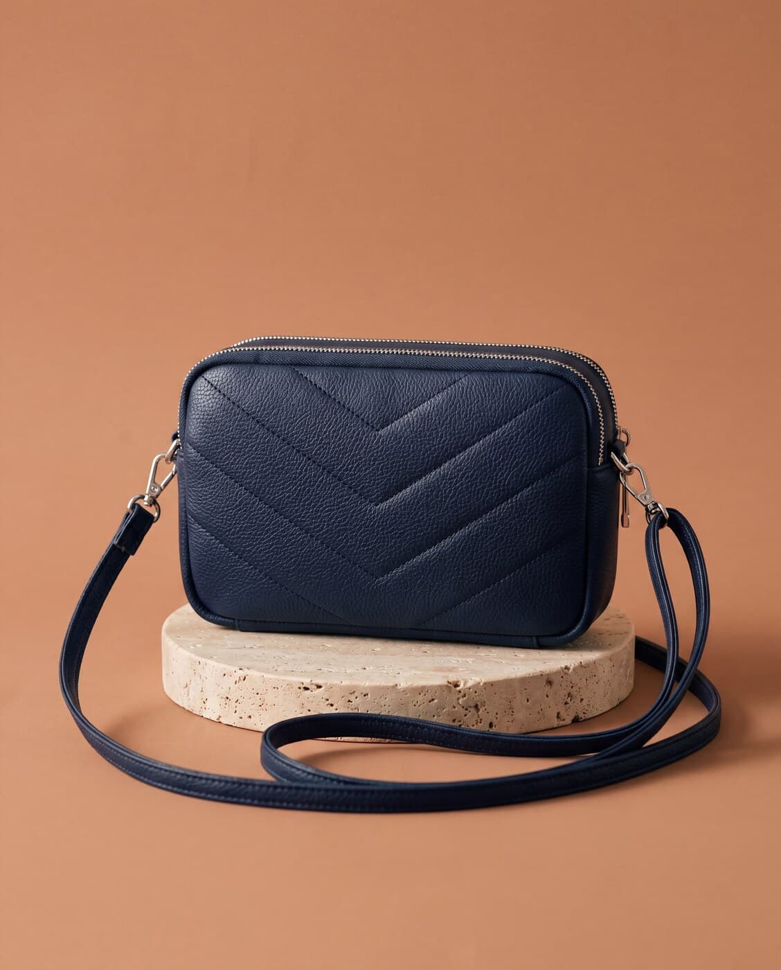 Pochette Bandoulière Bleu Foncé - miniature 2