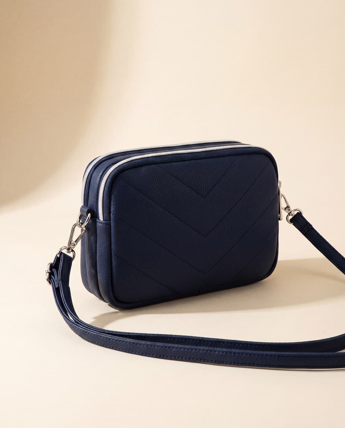 Pochette Bandoulière Bleu Foncé - miniature 5