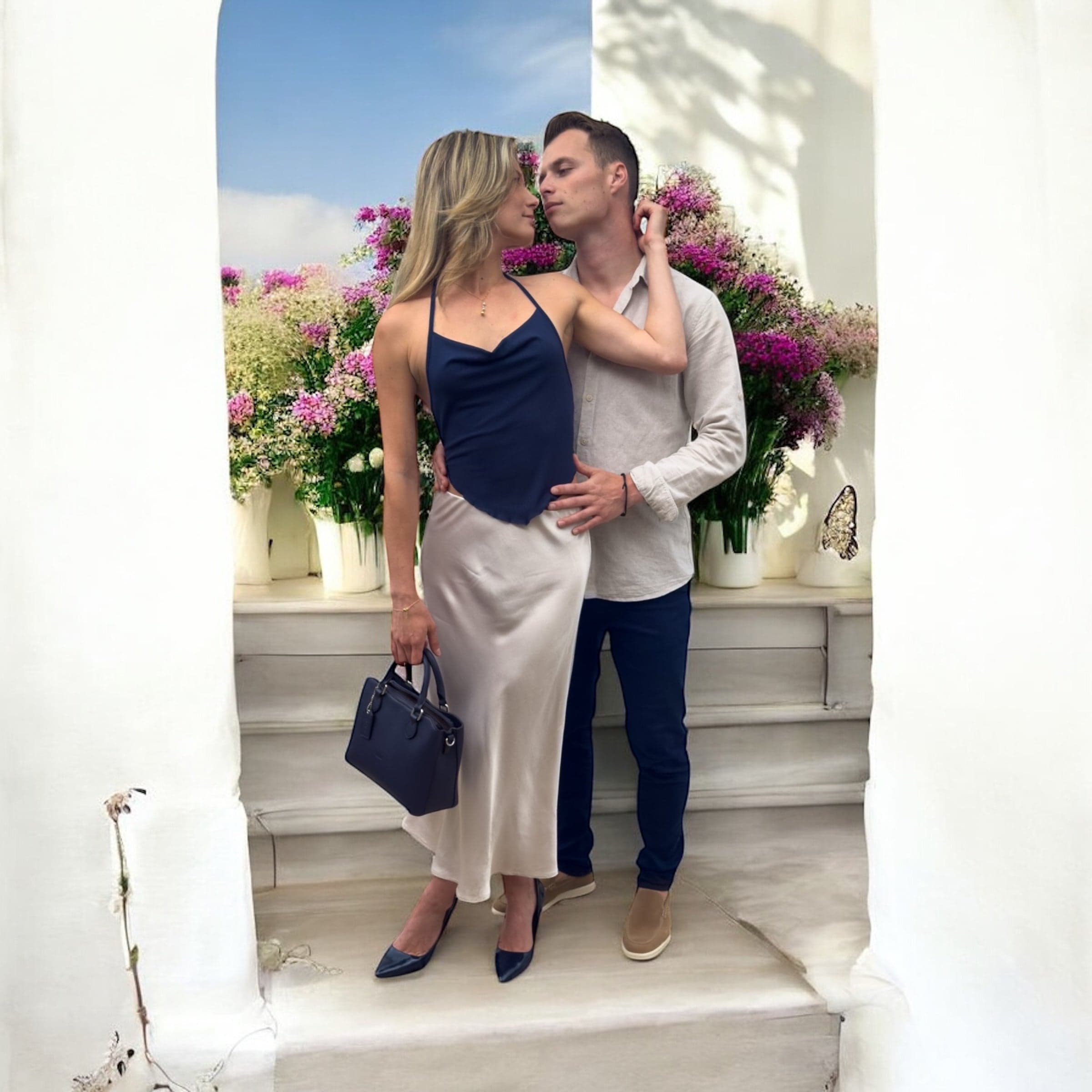 Le Couple Jupe Beige & Short Marine - miniature 3