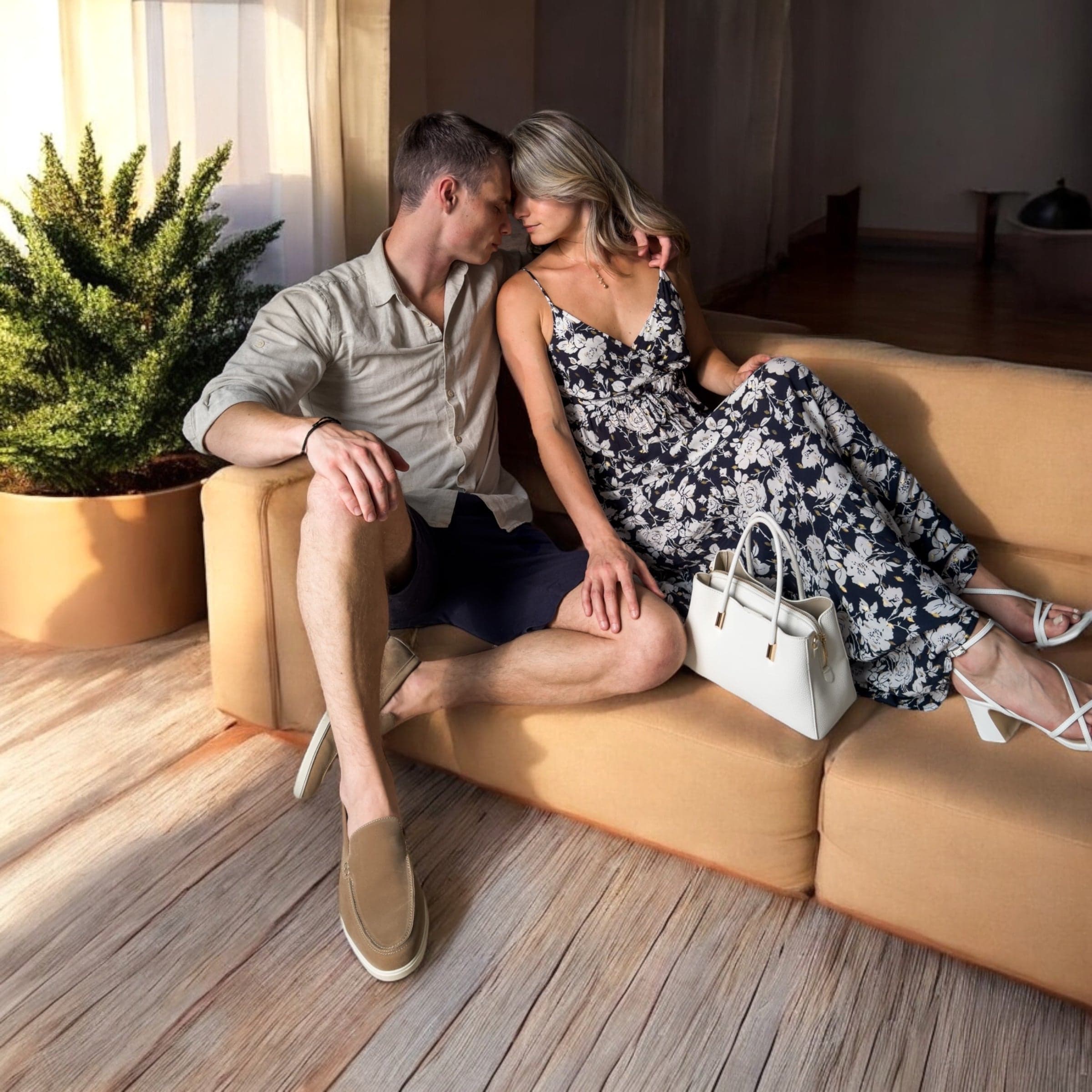 Le Couple Fleuri Bleu