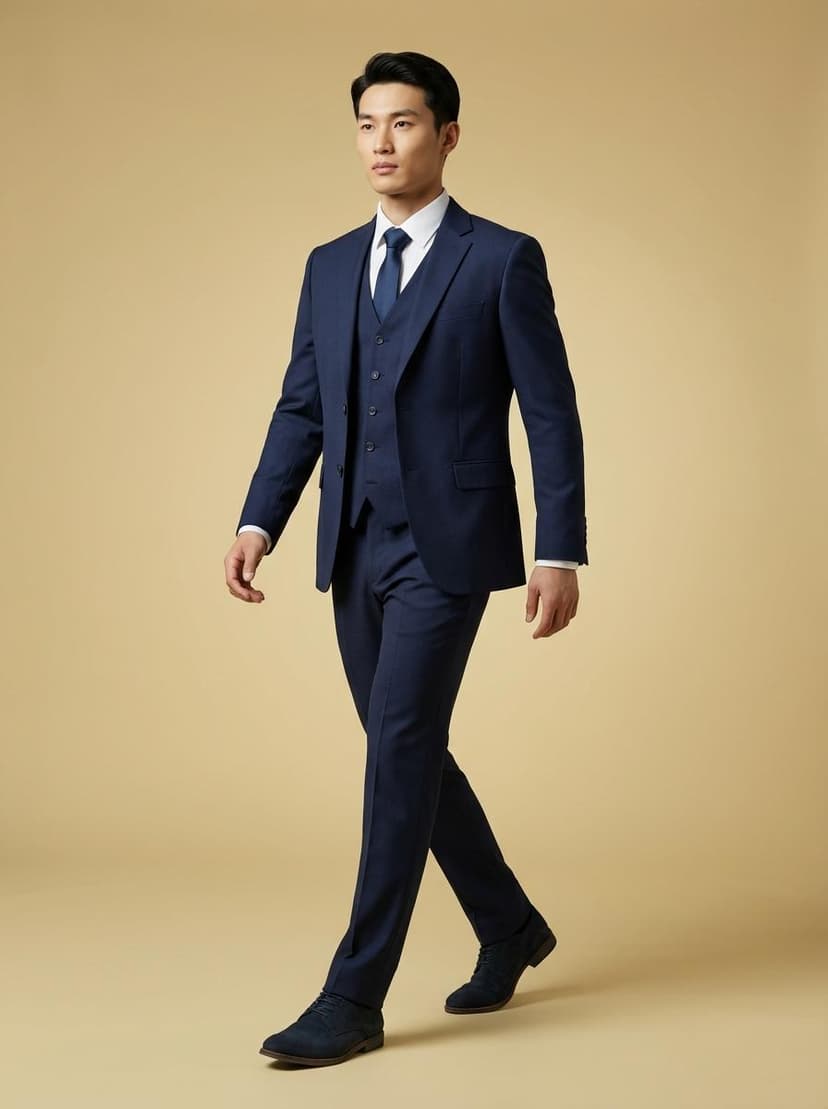 Costume trois pièces bleu marine de la tenue Les accords du costume 3 pièces