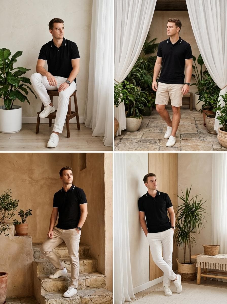 Les accords du polo noir et bordeaux - 1