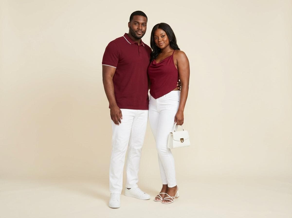 Le Couple Blanc & Bordeaux / noir - 1