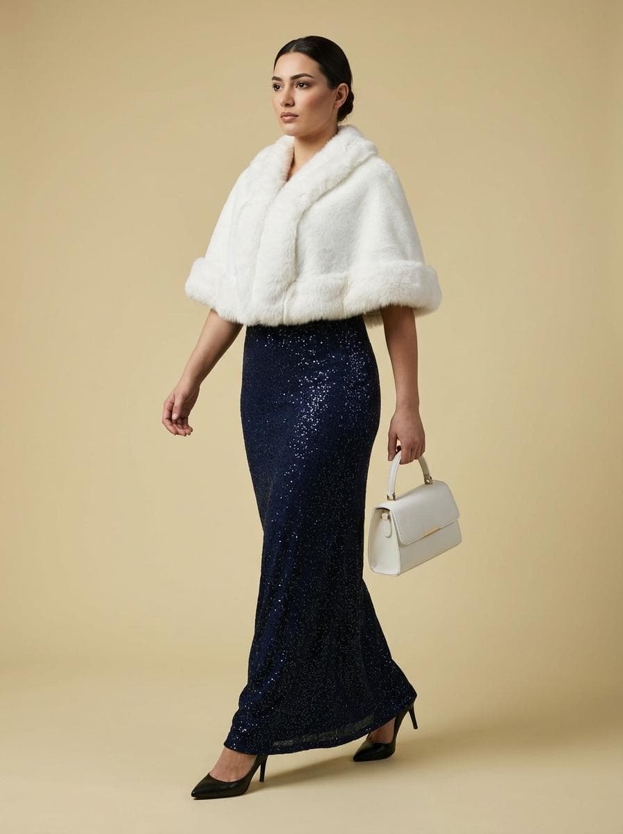 Les accords de la robe bleu & son poncho