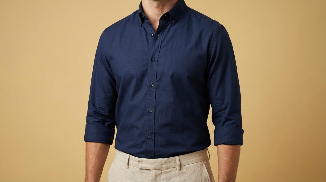 Chemise Slim Fit en Popeline – Bleu Marine - 1