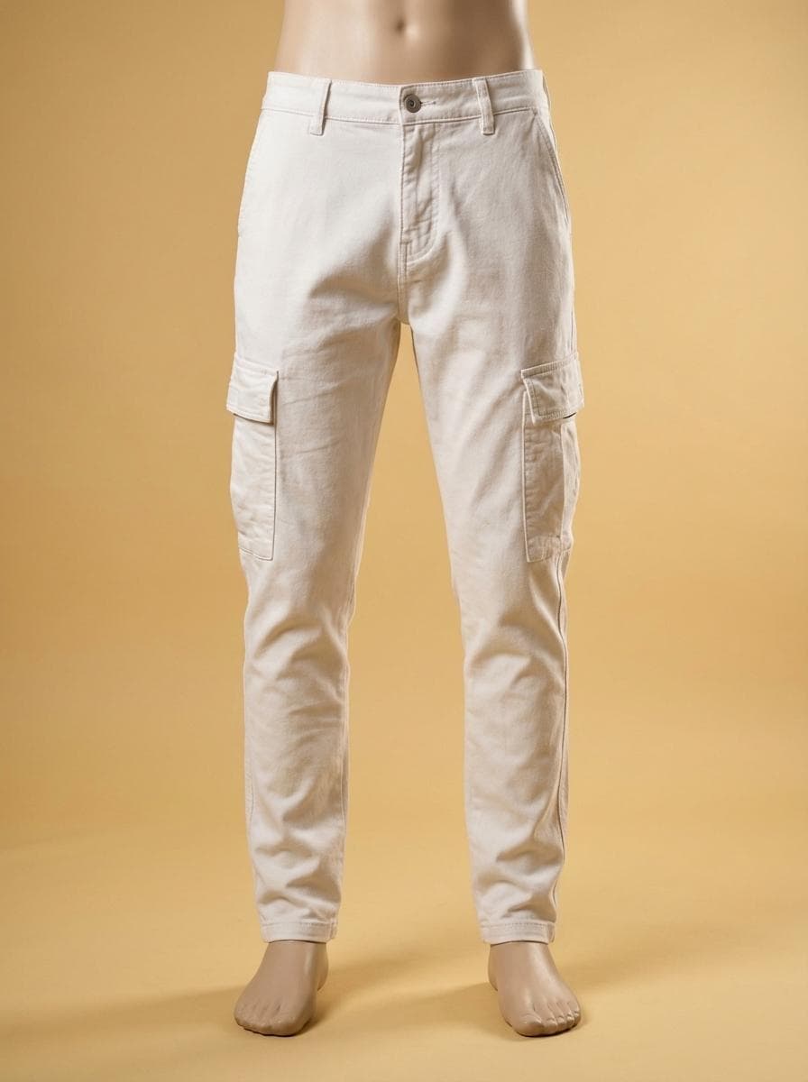Pantalon Cargo – Blanc