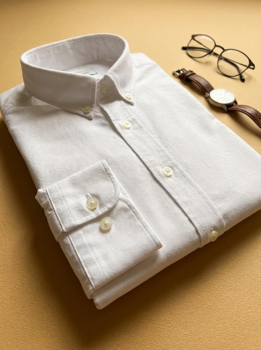 Chemise Col Coton Oxford – Blanc