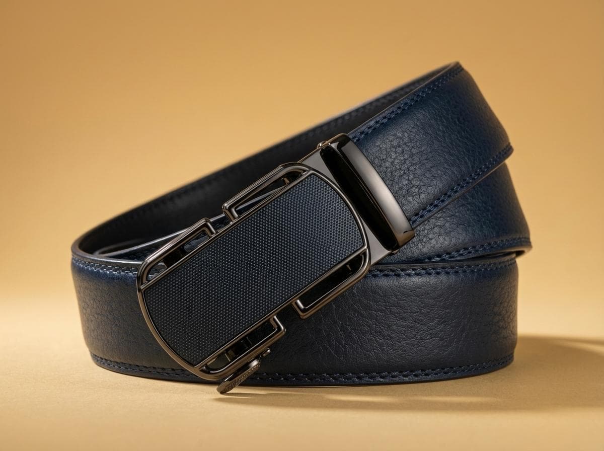 Ceinture Bleu croûte de cuir