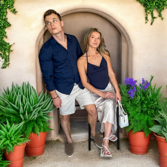 Le Couple Beige & Marine Short