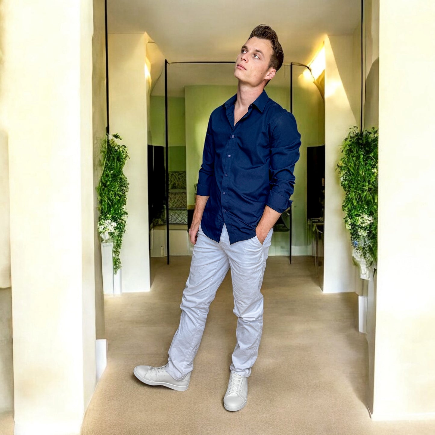 chemise bleu