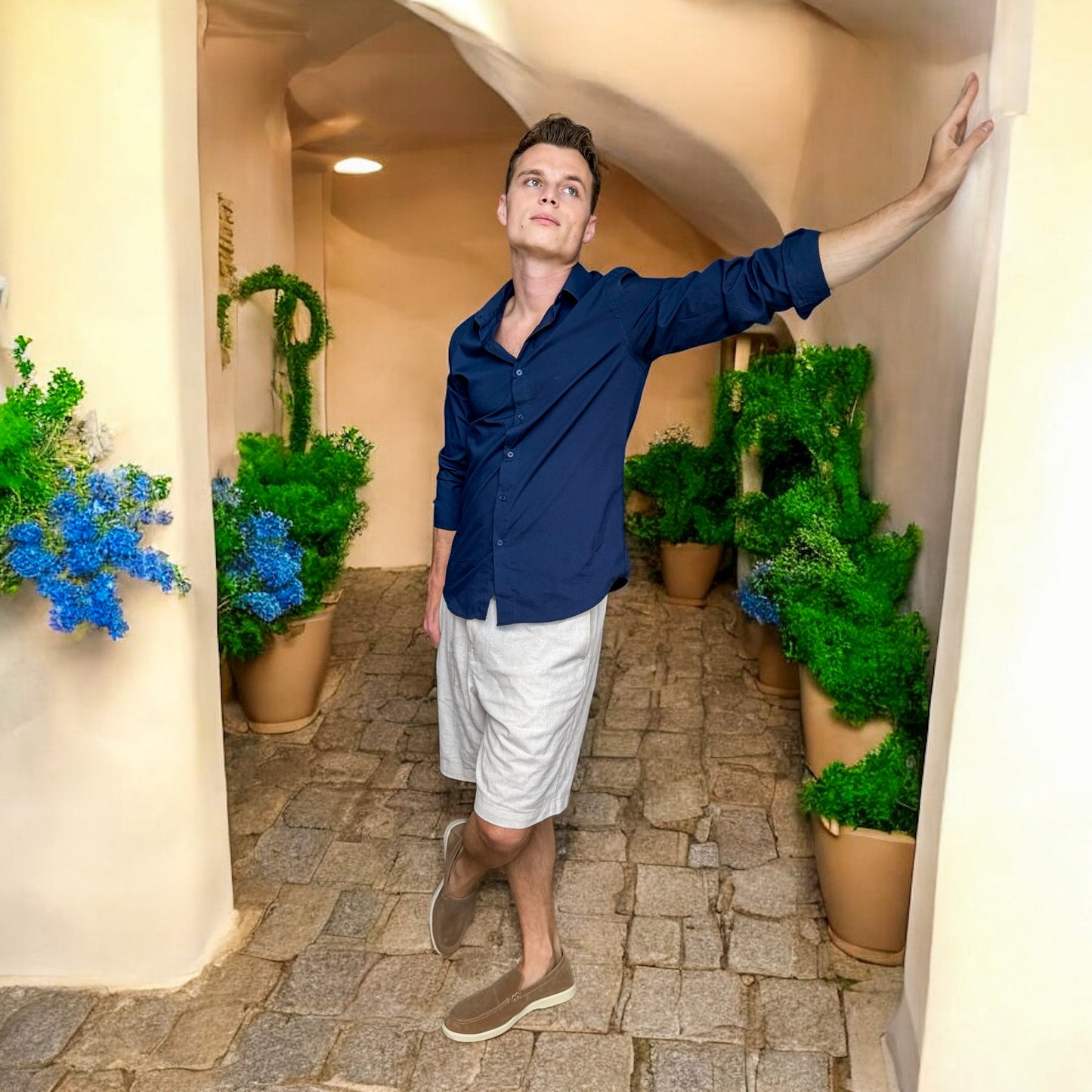 chemise bleu