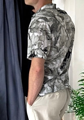 Chemise manche courte imprimée verte