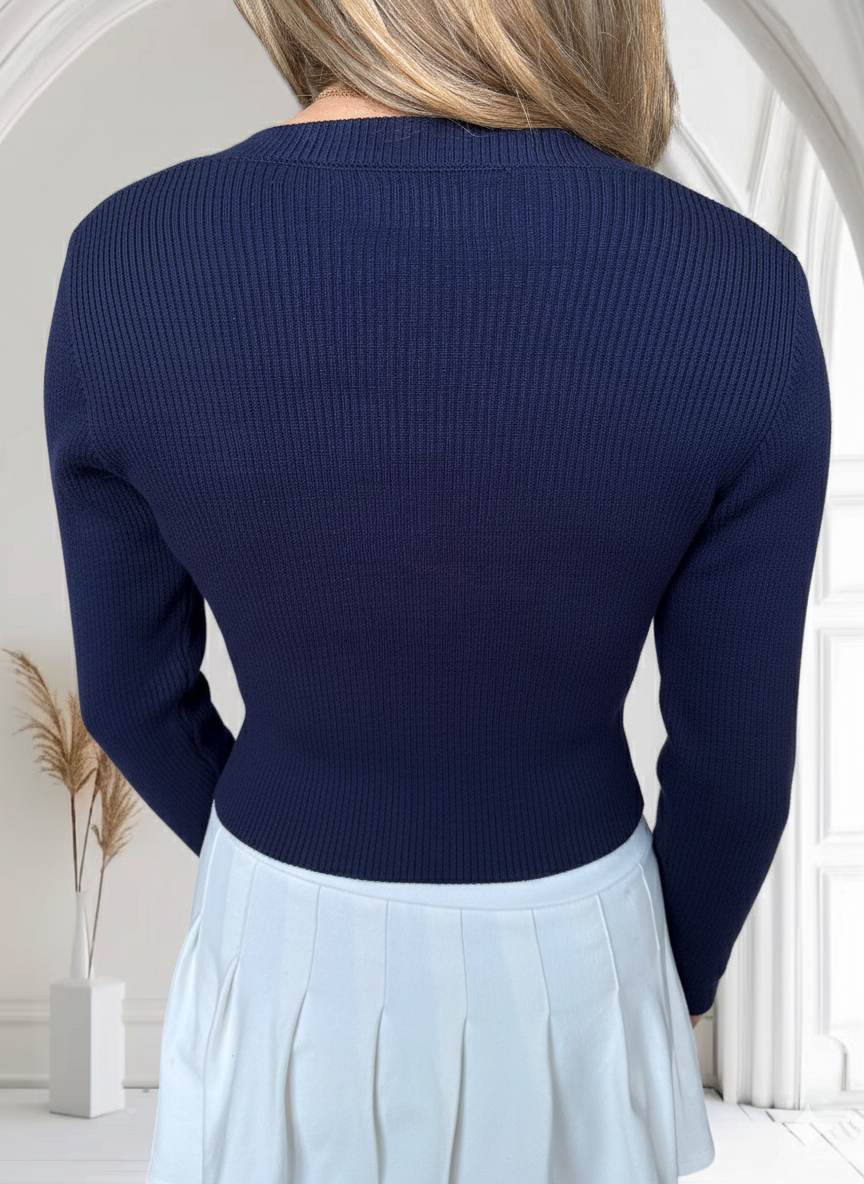 Pull Bleu manche longue et crops top