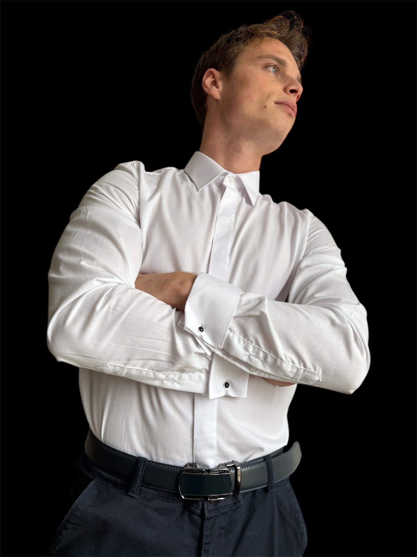 Chemise Blanche Cache Boutons 65/35