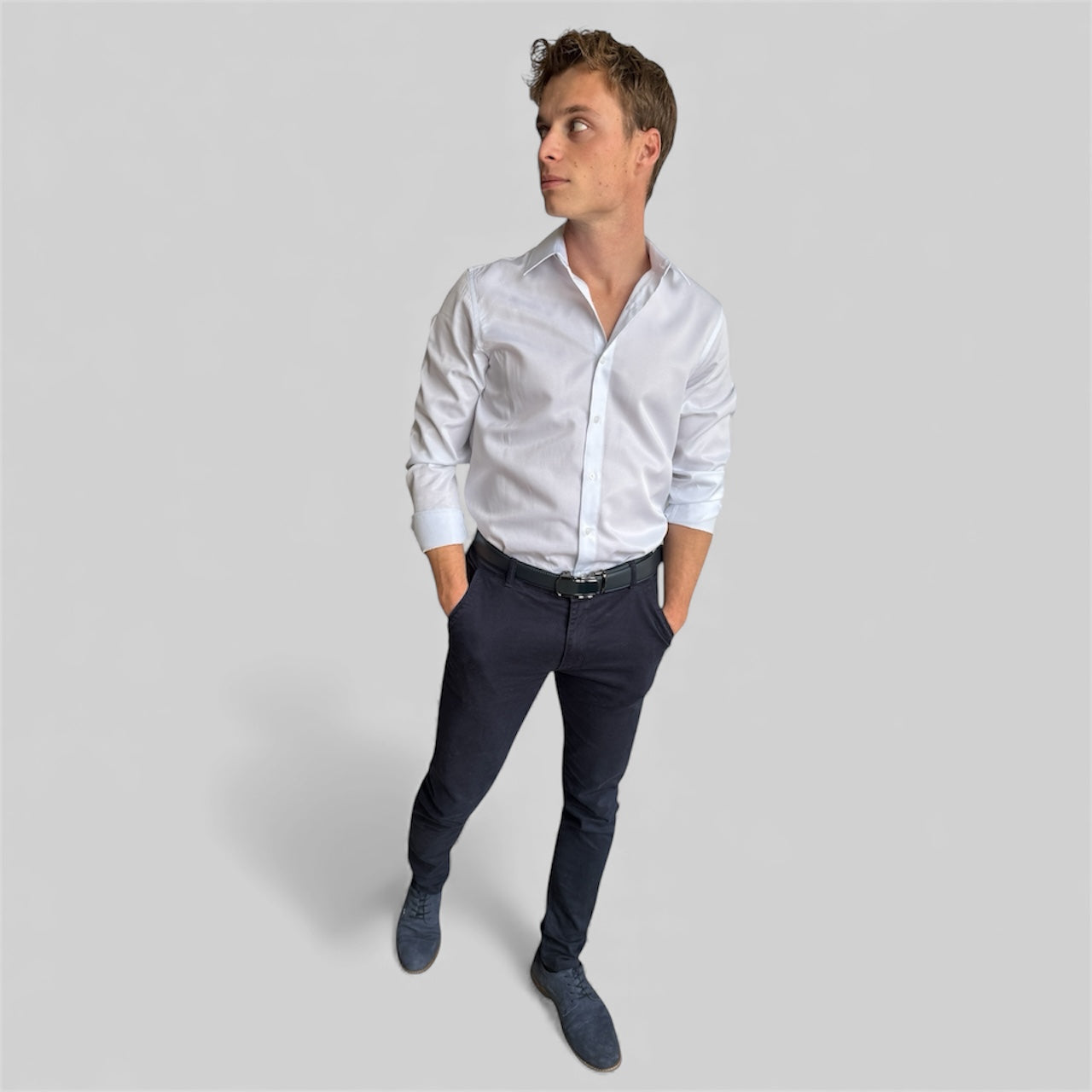 Chemise Slim Fit en Popeline – Blanc