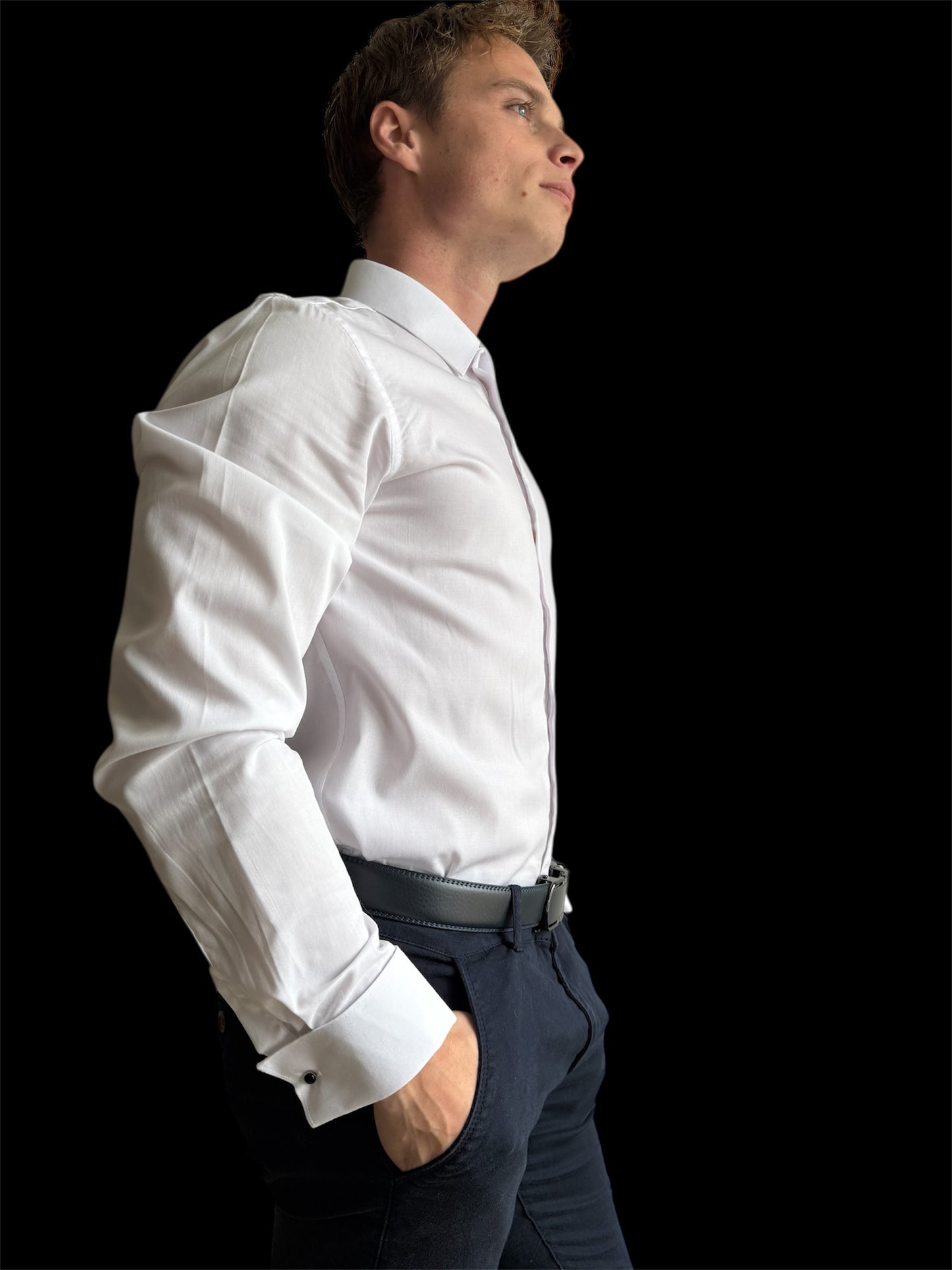 Chemise Blanche Cache Boutons 65/35