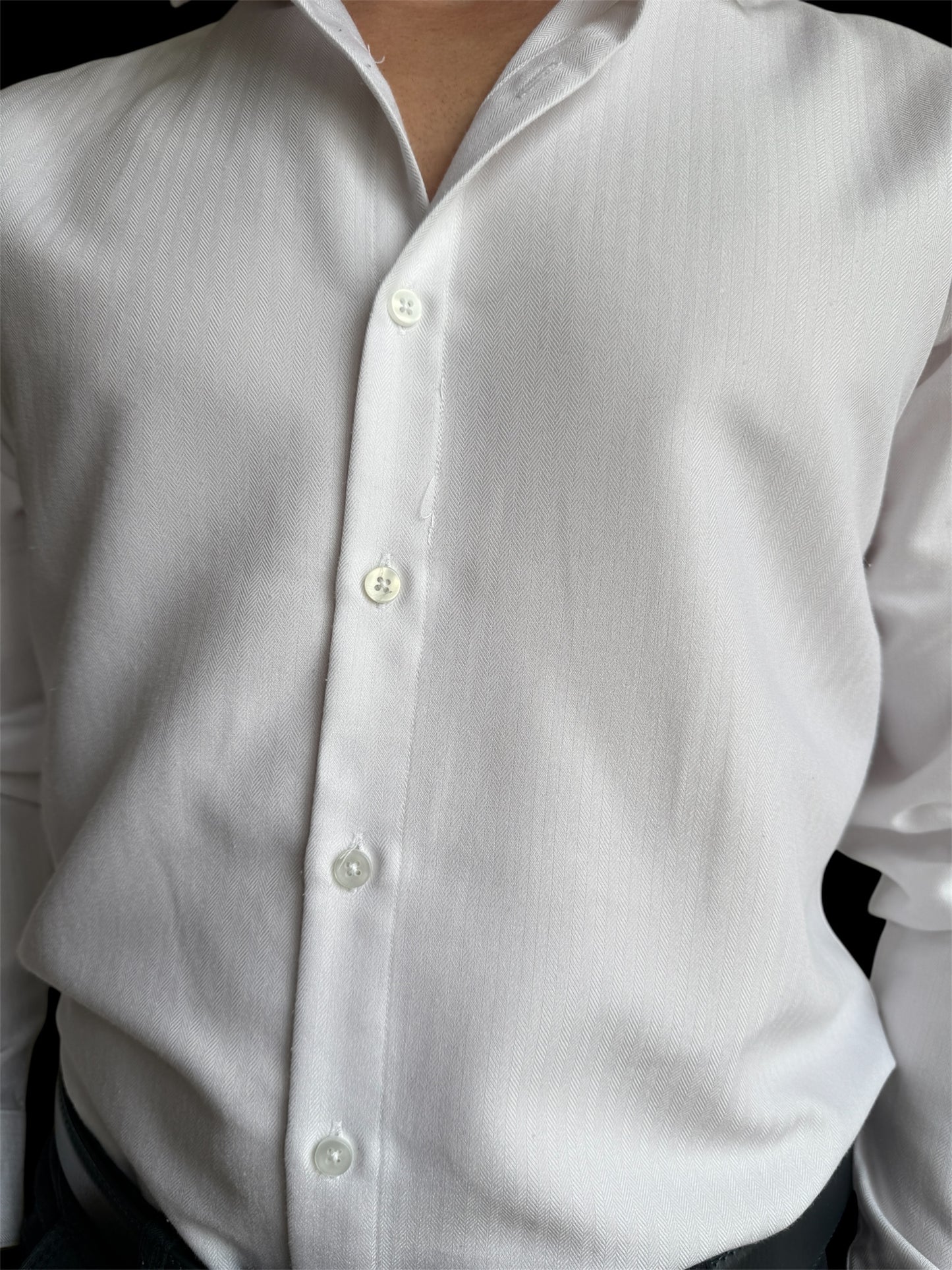 Chemise Chevron Bambou Blanche