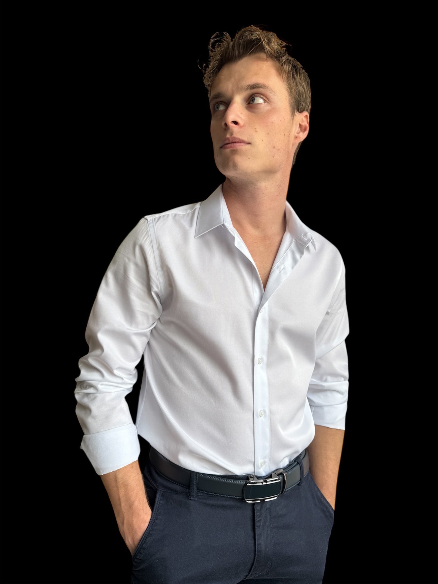 Chemise Slim Fit en Popeline – Blanc