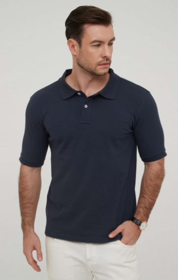 Polo Coton Piqué – Bleu Marine – 100% coton